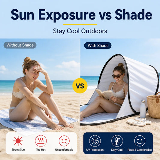 Outdoor portable automatic pop-up beach tent, sunshade,