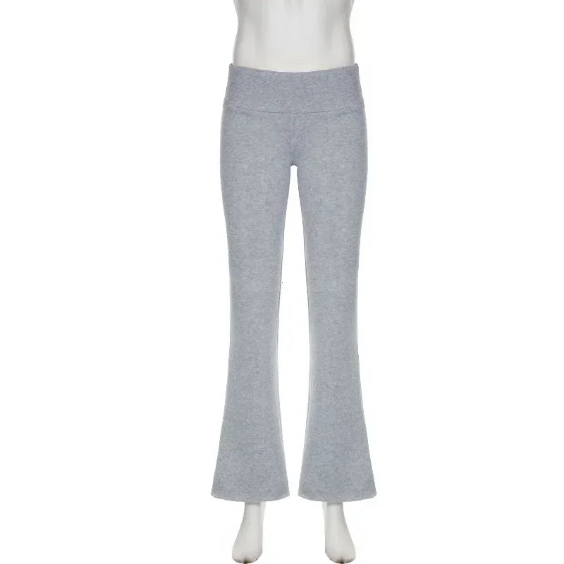 Casual Sexy Basic Solid Flare Pants for Women 2026