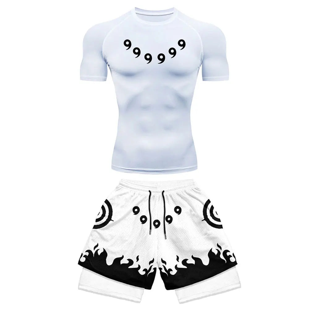 Anime Compression Set Running Sport Fitness Suit for Men
