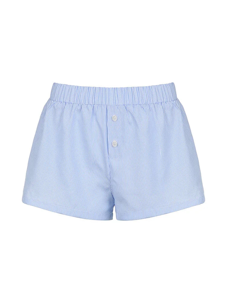 Striped Print Casual Shorts for Women