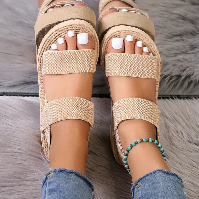 Big Size Minimalist Slingback Wedge Sandals For Women