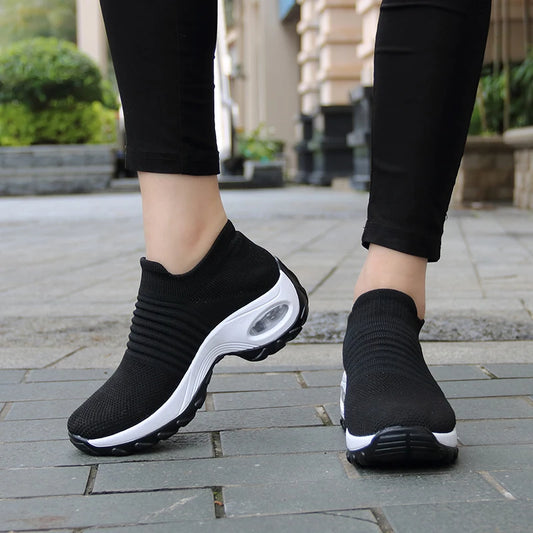 Women's Walking Trainers Fashion Fly Weaving Sock Sneakers 2026