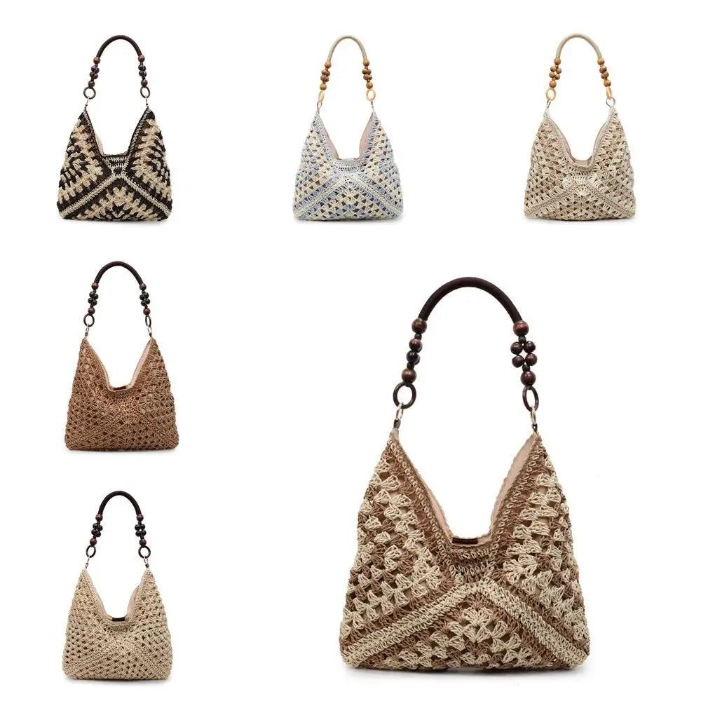 Hollow Out Straw Woven, Bohemian Beach Bag Large Capacity for Women