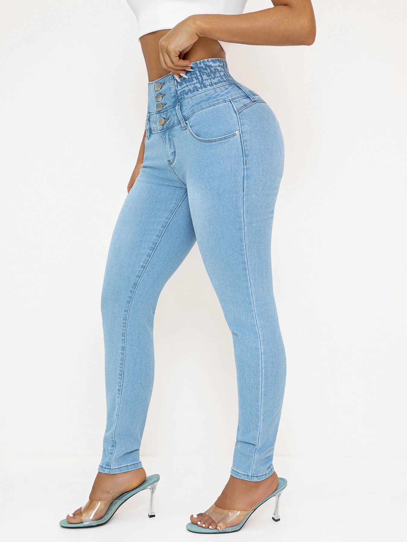 Women's High-Waisted Stretch Denim Jeans