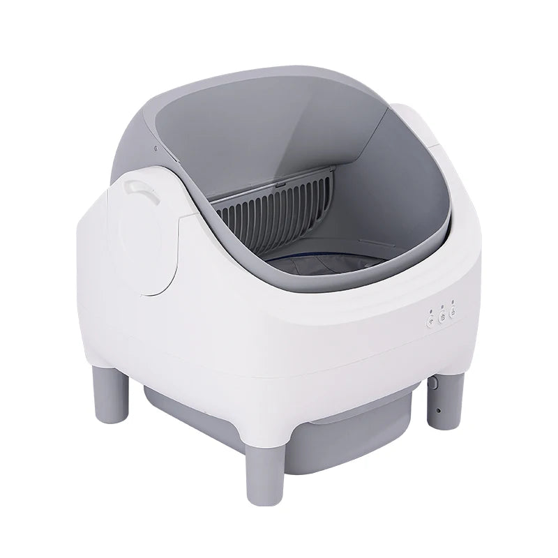 Open-style automatic cat litter box, Smart litter box, automatic cleaning, intelligent sensor, WiFi connectivity