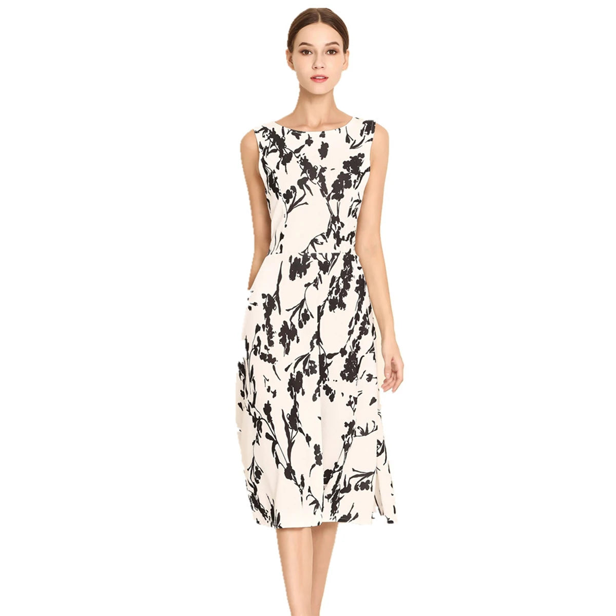 Summer Women Dress Clothing Floral Print Robe Retro Swing