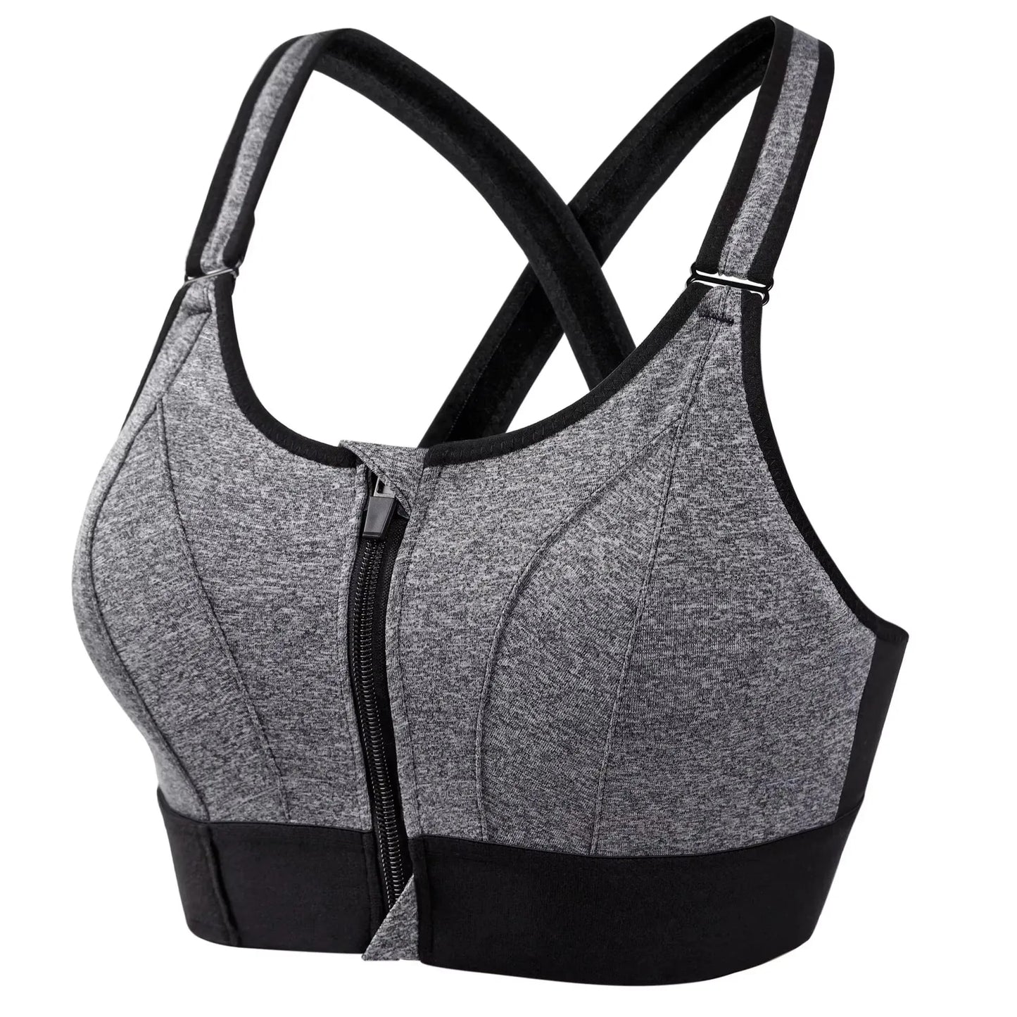 Sports Bras For Women Front Zipper Adjustable Strap