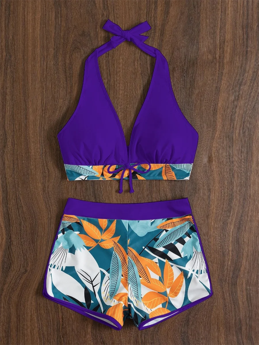 2026 Halter Bikini Set Short Swimsuit for Women