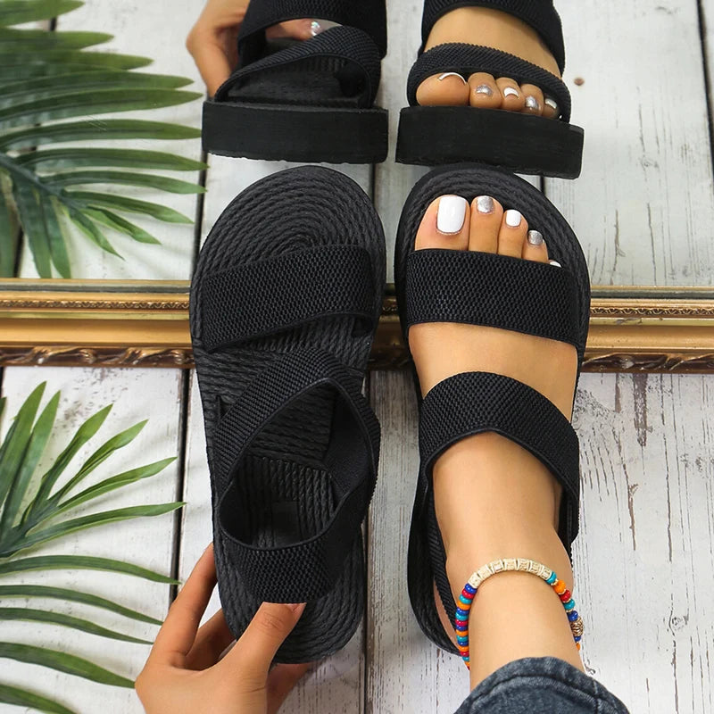 Big Size Minimalist Slingback Wedge Sandals For Women