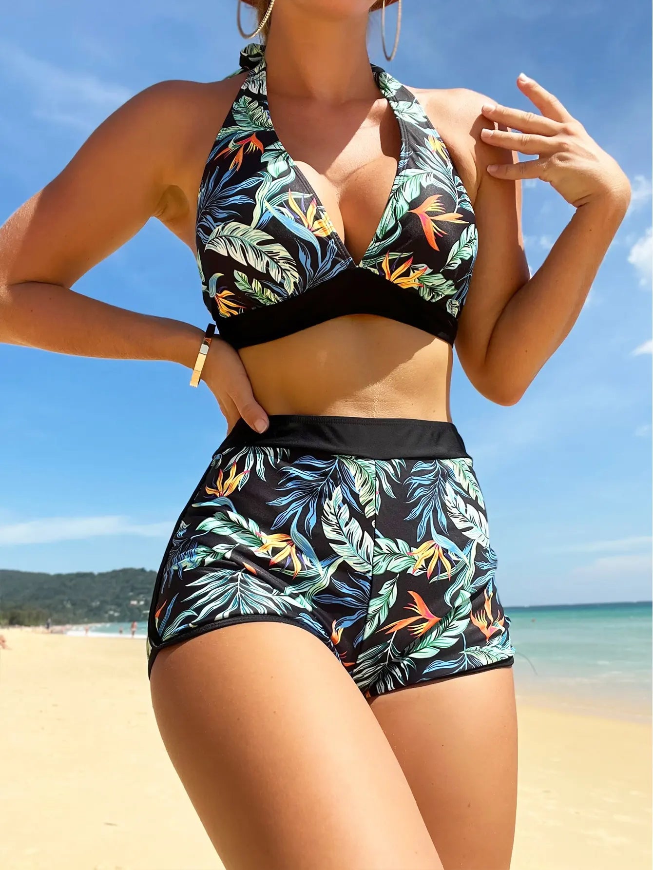 2026 Halter Bikini Set Short Swimsuit for Women