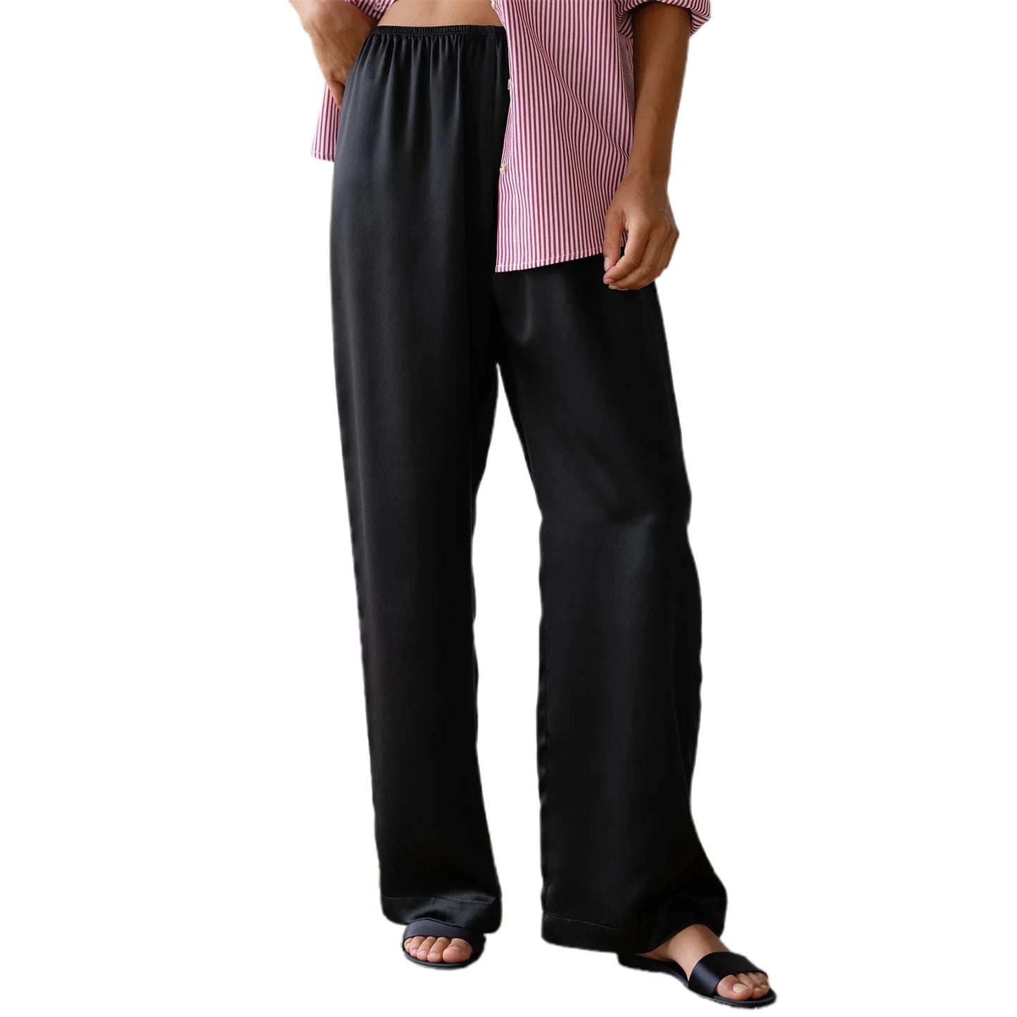 Chic Satin Wide Leg Dress Pants Women's Stylish Trousers