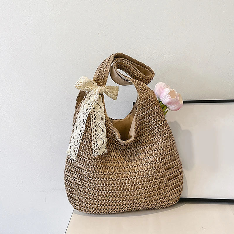 Summer Beach Fashion Rattan Women Shoulder Bags Large Capacity