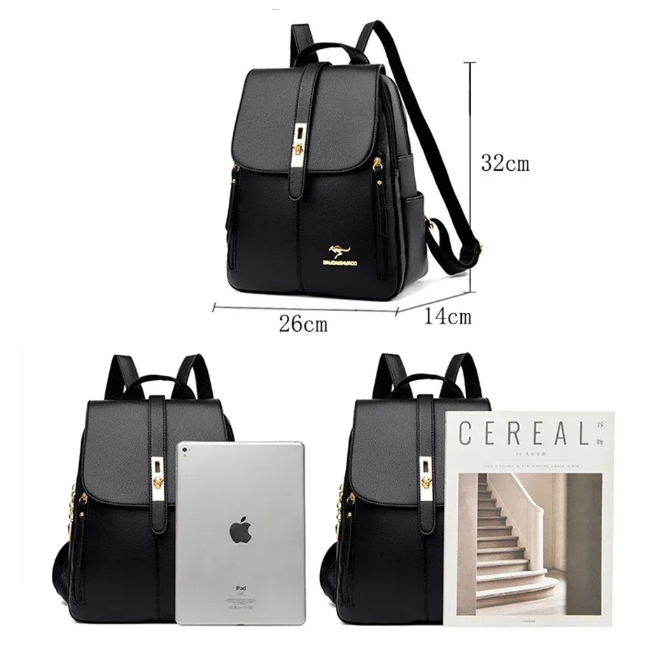 Large Capacity Backpack High Quality Leather Vintage Bags for Women