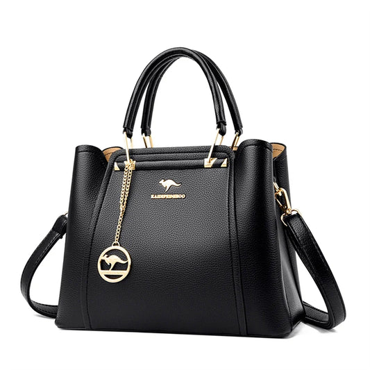 2026 Luxury Women Designer 3 Layers Large Capacity Leather Handbags
