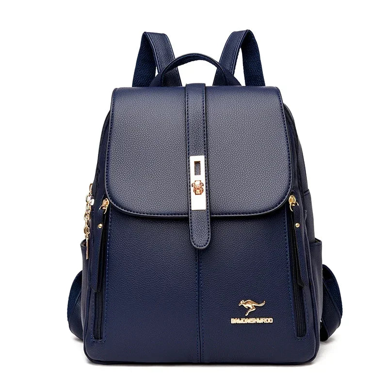 Large Capacity Backpack High Quality Leather Vintage Bags for Women