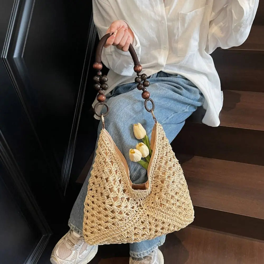 Hollow Out Straw Woven, Bohemian Beach Bag Large Capacity for Women