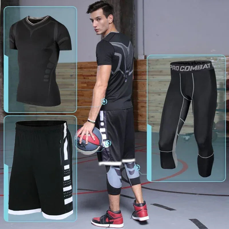 Men's Running Tracksuit Training Fitness Sportswear Set