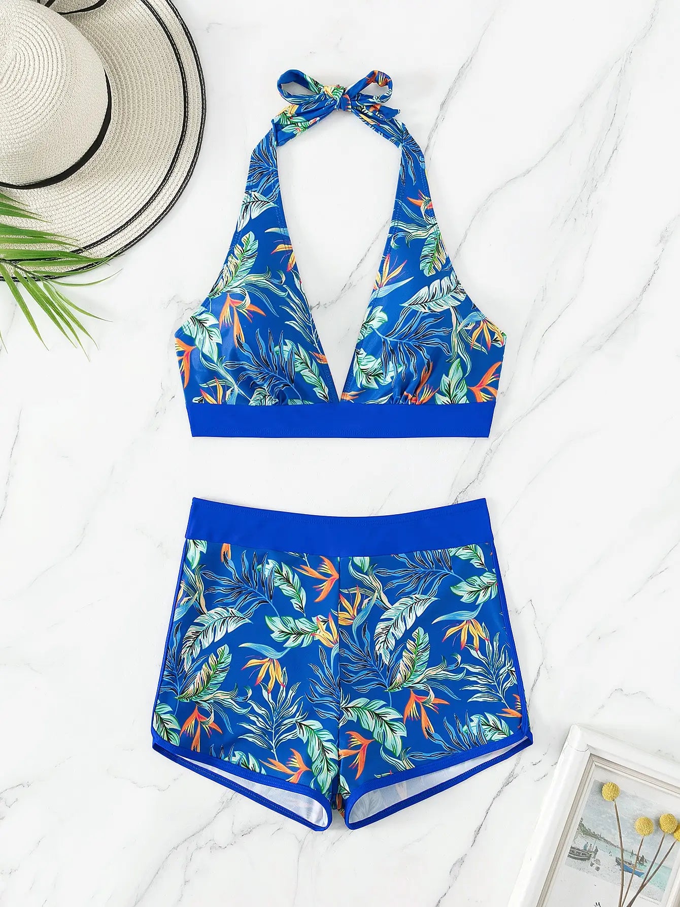 2026 Halter Bikini Set Short Swimsuit for Women