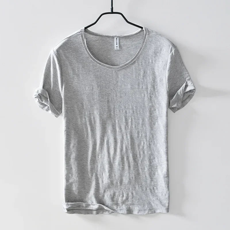 Retro Raw Edge T-Shirt for Men 100% Cotton