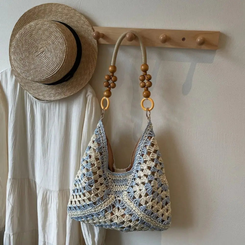 Hollow Out Straw Woven, Bohemian Beach Bag Large Capacity for Women