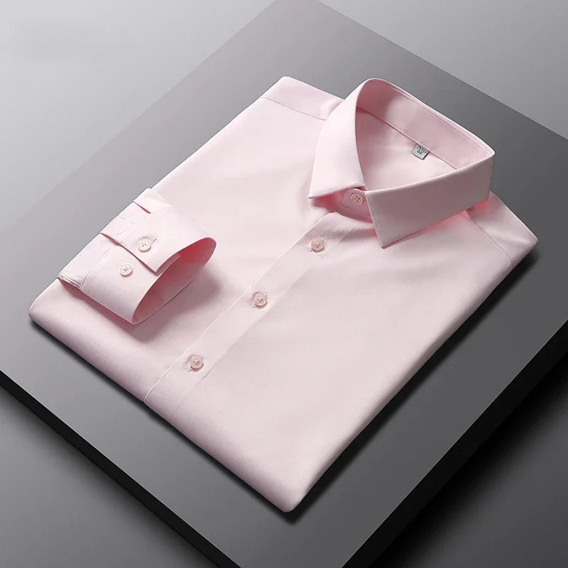 Casual Long Sleeved Solid Color Shirt Non Ironing and Wrinkle Resistant