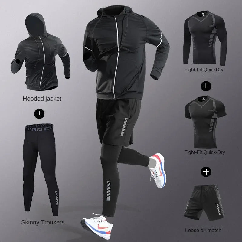 3-7Pcs Men's Ice Fiber Quick-Dry Running Fitness