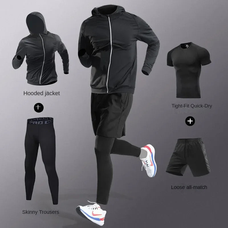 3-7Pcs Men's Ice Fiber Quick-Dry Running Fitness