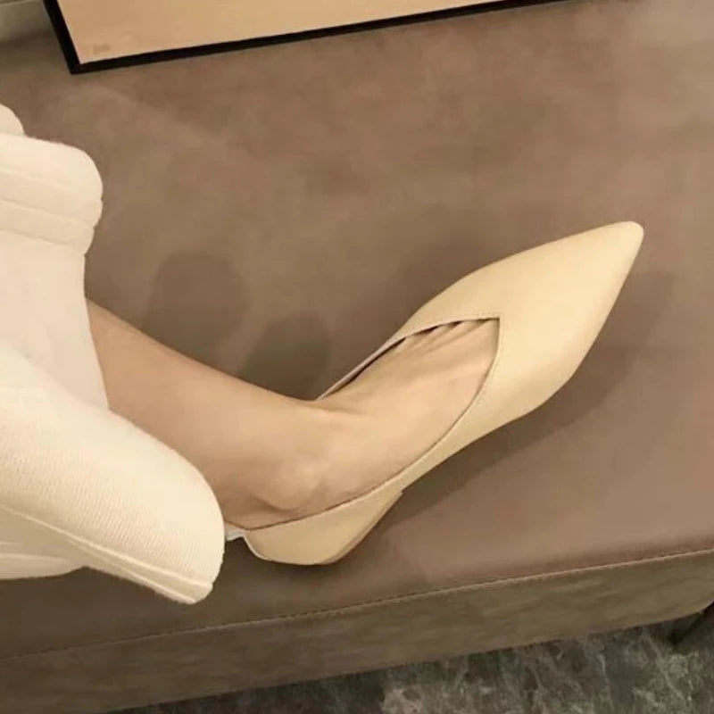 emale Shoes 2026 Pointed toe Genuine Leather Flat Shoes