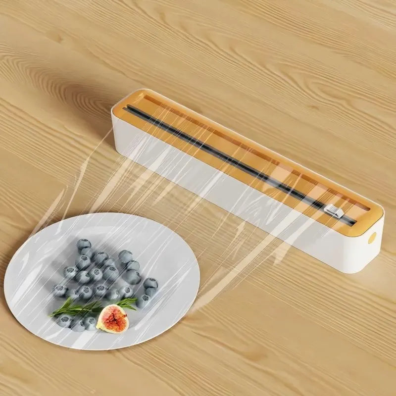 Large Size Plastic Wrap Dispenser with Cutter, Dual Slide Cutting Multifunctional Foil & Parchment Paper Cutter