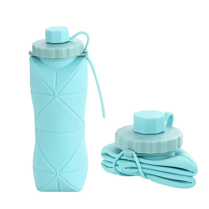 600ml Silicone Portable Folding Bottle  for Drinking