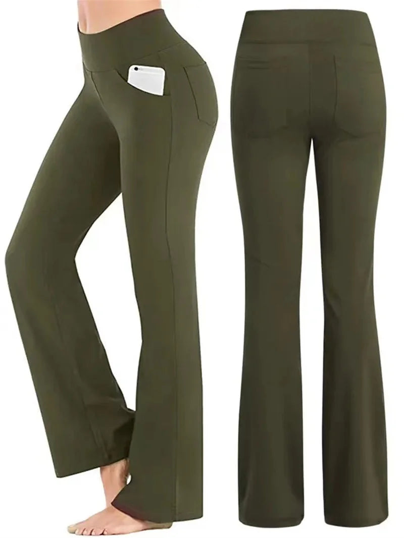 Elegant Women's Pants Palazzo Flared Long Trousers