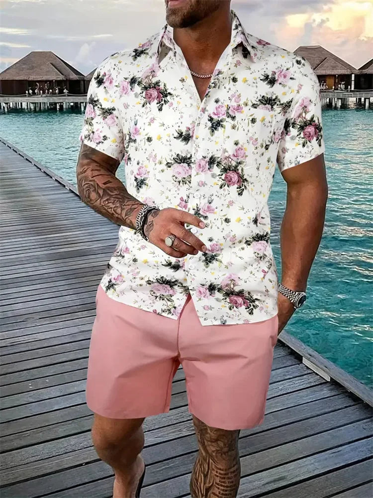2026 Men's Shirt Shorts two Set
