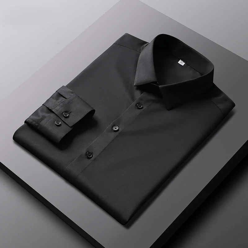 Casual Long Sleeved Solid Color Shirt Non Ironing and Wrinkle Resistant