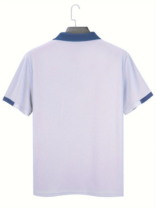 Men's Fashionable Color-Blocked Polo Shirt