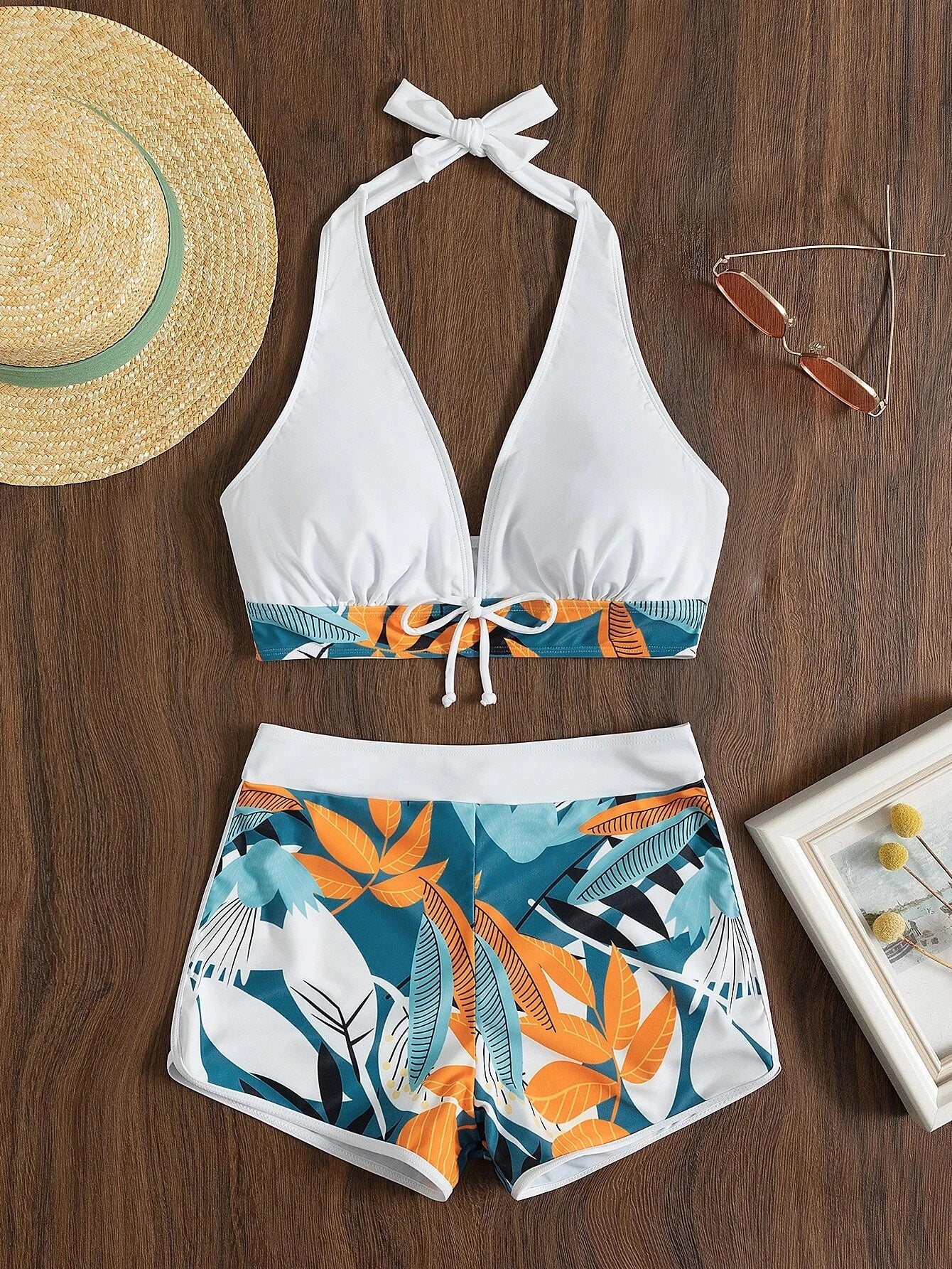 2026 Halter Bikini Set Short Swimsuit for Women