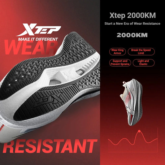 Xtep 2000km 5.0 Running Shoes Soft Universal Sneakers (Asian Brand)
