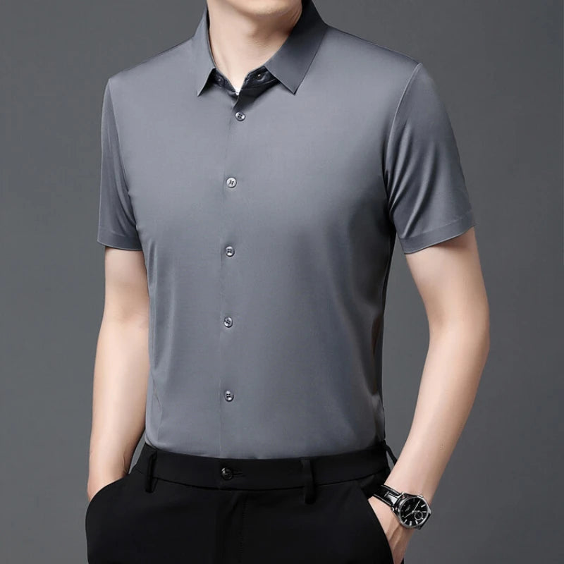 Men's Ultra Stretch Short Sleeve Shirt Business Casual