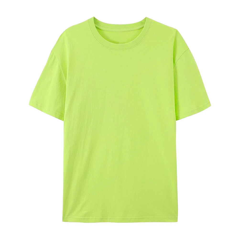 100% Cotton Solid T-shirts Women Sporty Short Sleeve
