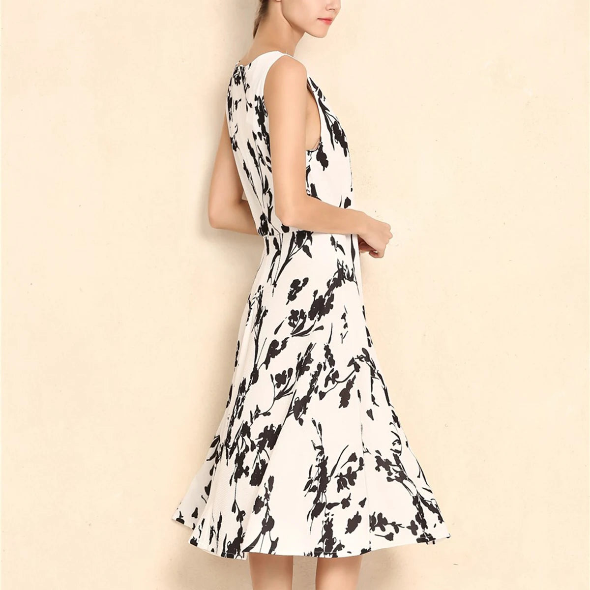 Summer Women Dress Clothing Floral Print Robe Retro Swing