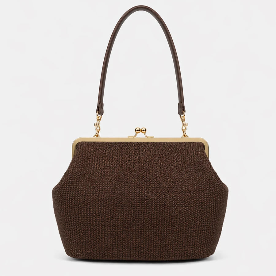 Fashion Large Striped Clip Shell Shoulder Bag for Women
