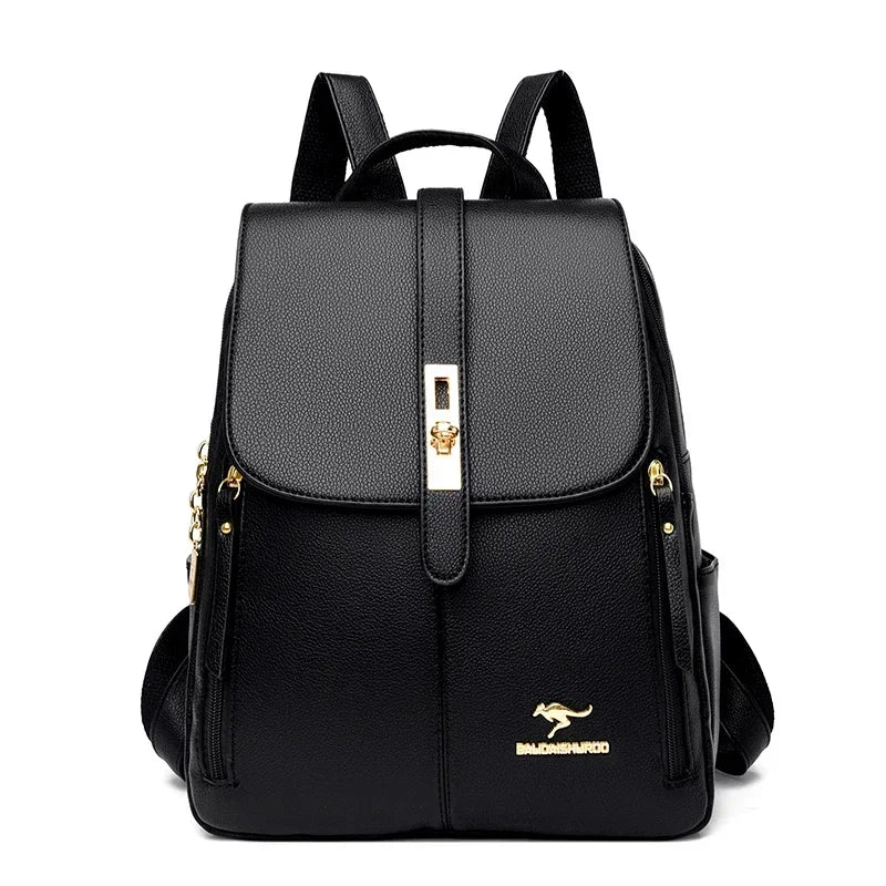 Large Capacity Backpack High Quality Leather Vintage Bags for Women