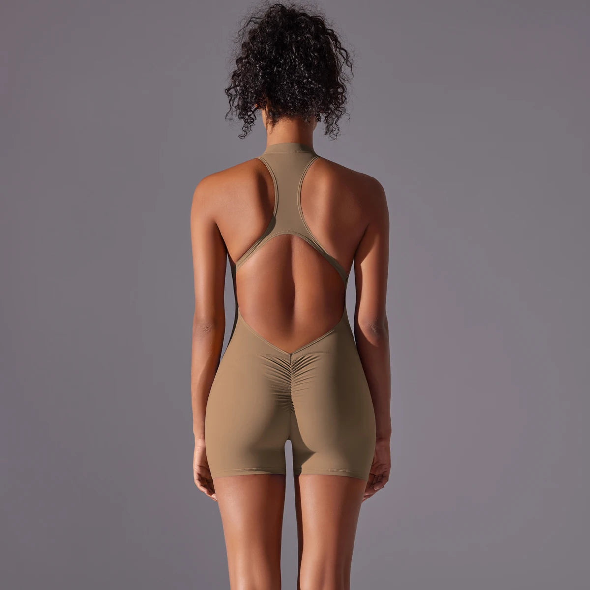 Half Zipper for Women  fitness Bodysuits Gym Push Up Workout Clothes