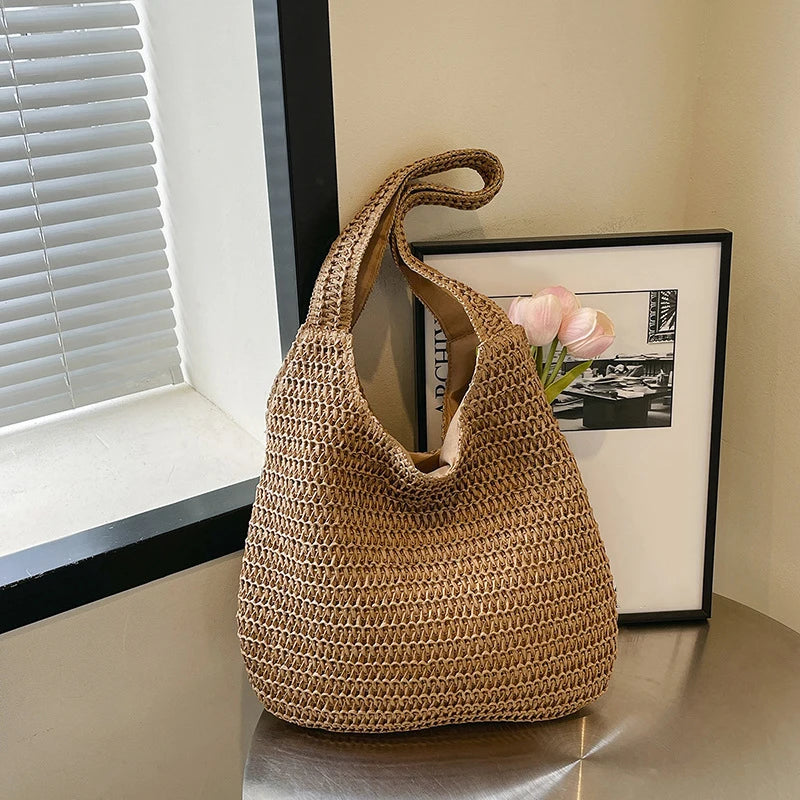 Summer Beach Fashion Rattan Women Shoulder Bags Large Capacity