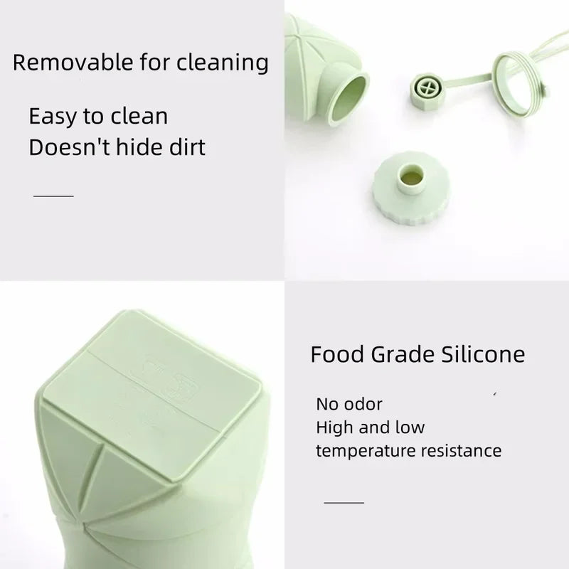 600ml Silicone Portable Folding Bottle  for Drinking