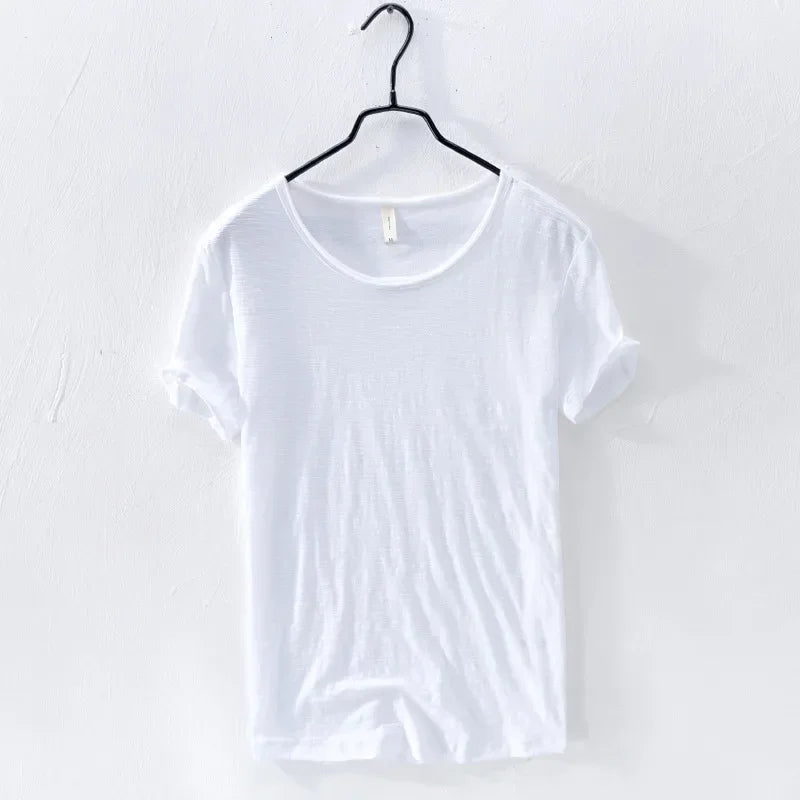 Retro Raw Edge T-Shirt for Men 100% Cotton