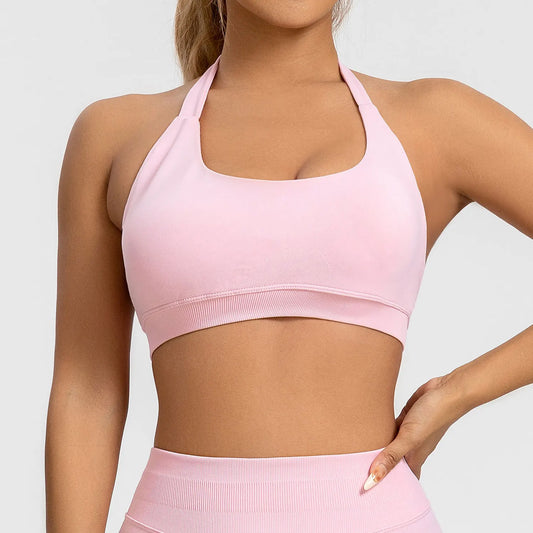 Impact Sports Bra Women Seamless Halter Top High Support