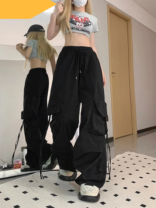Retro Vintage High Street Baggy Pants Fashion for Women